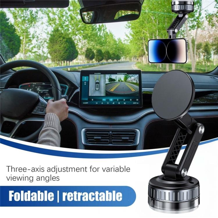 X51 Soporte magnético plegable para teléfono móvil con ventosa para salpicadero de coche (blanco)