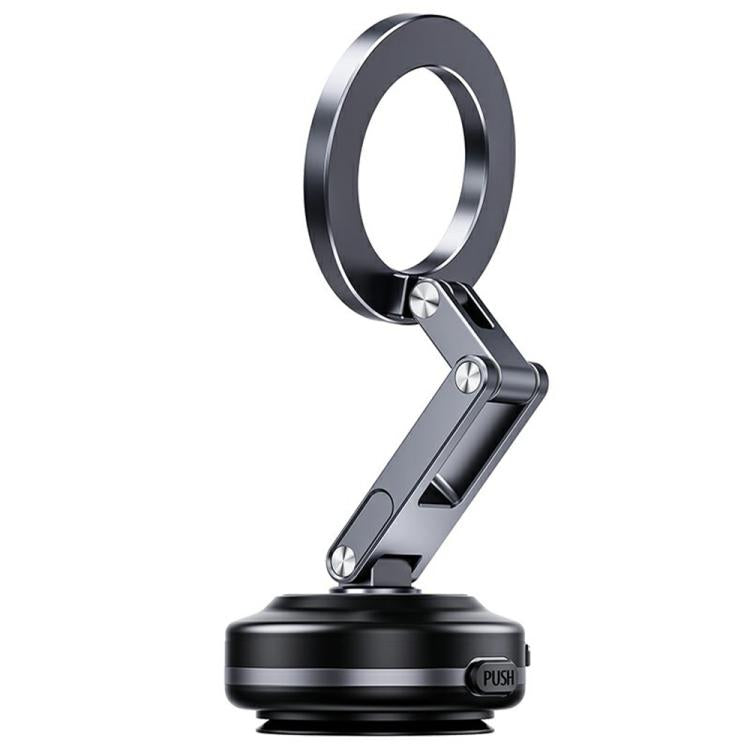 Soporte de teléfono para coche con brazo plegable X63 y ventosa de aleación de aluminio (gris)