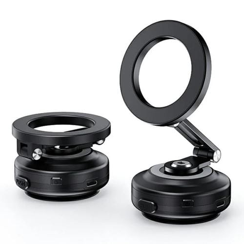 Soporte magnético plegable para teléfono de coche X64 con ventosa eléctrica para smartphones (negro)
