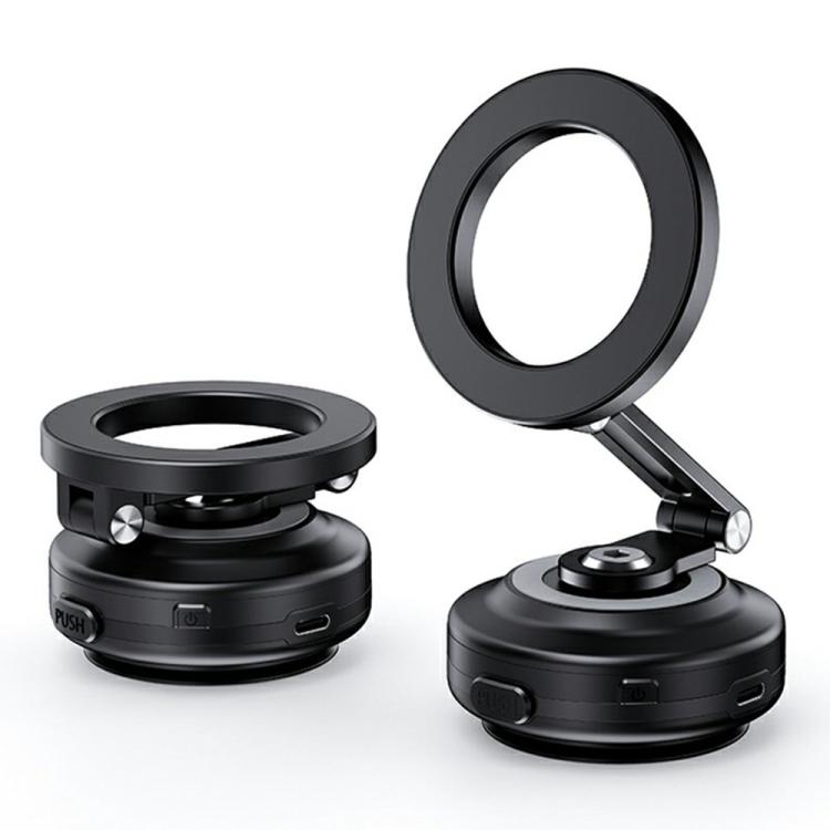 Soporte magnético plegable para teléfono de coche X64 con ventosa eléctrica para smartphones (negro)