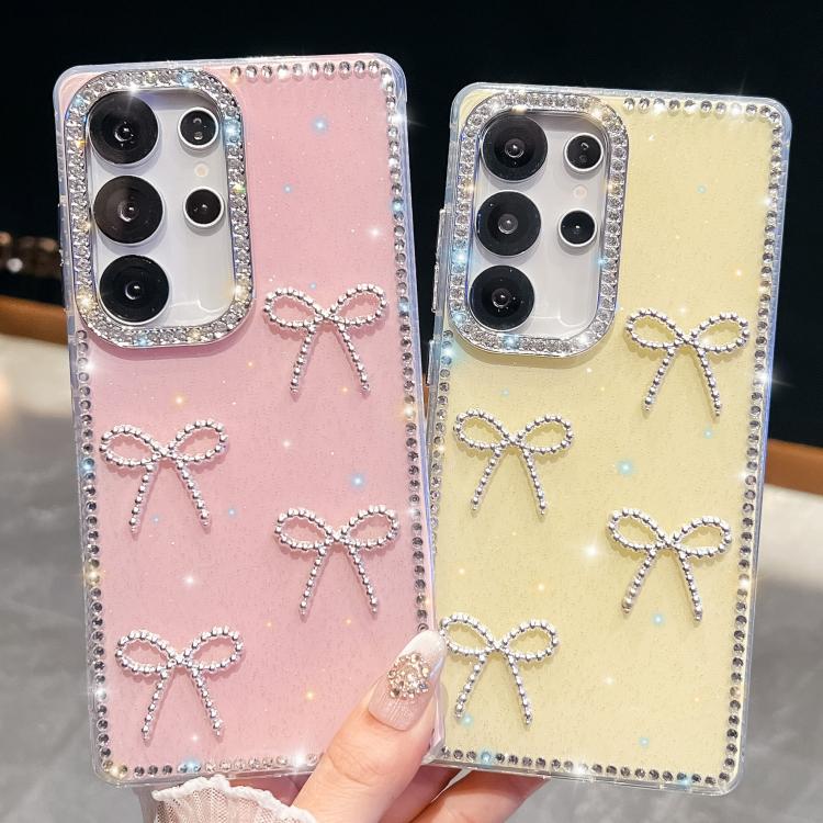Funda transparente con lazo y cuatro esquinas para Samsung Galaxy S24 FE 5G, a prueba de golpes y con purpurina de diamante (transparente)