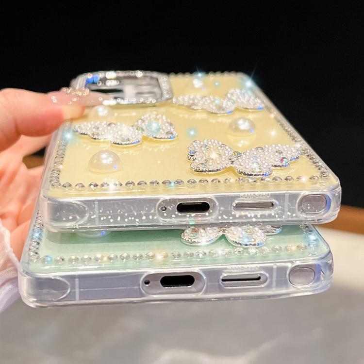 Funda para Samsung Galaxy A36 5G con diseño de mariposa, con purpurina y diamantes, a prueba de golpes (verde claro)
