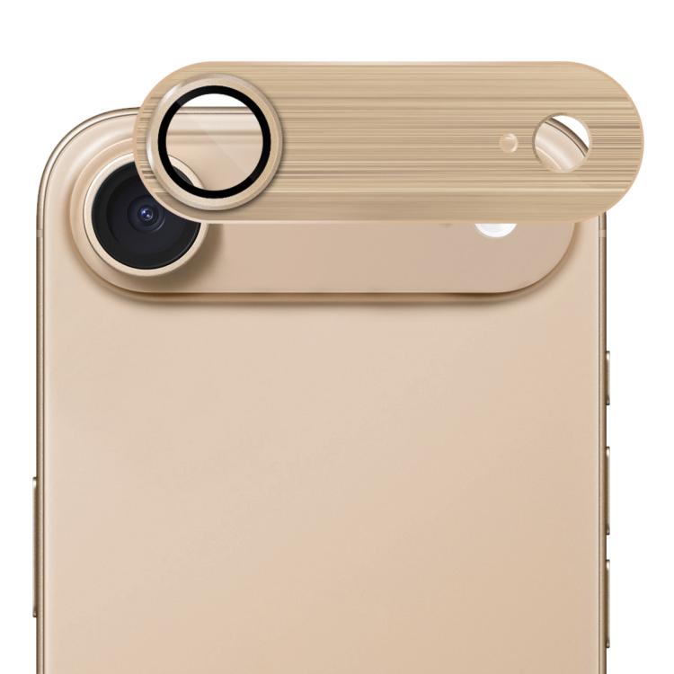ENKAY - Lente de cámara antirreflejos de aleación de aluminio cepillado con película de vidrio templado (dorado) para iPhone 17 Air