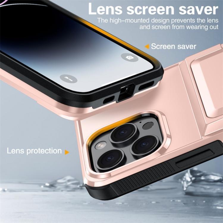 Funda a prueba de golpes Kalebol Flip Card Wallet para iPhone 13 Pro (gris)