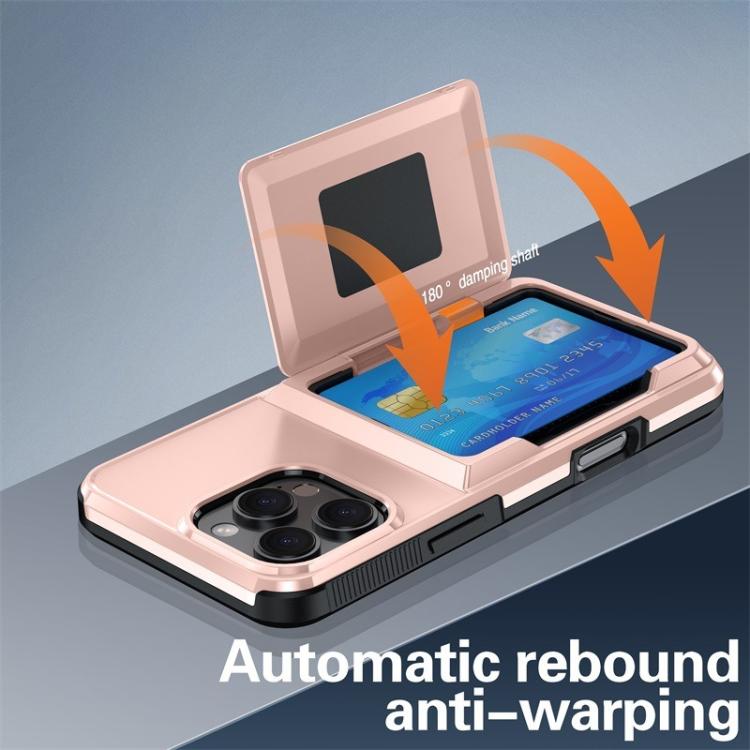 Funda a prueba de golpes Kalebol Flip Card Wallet para iPhone 13 Pro (gris)