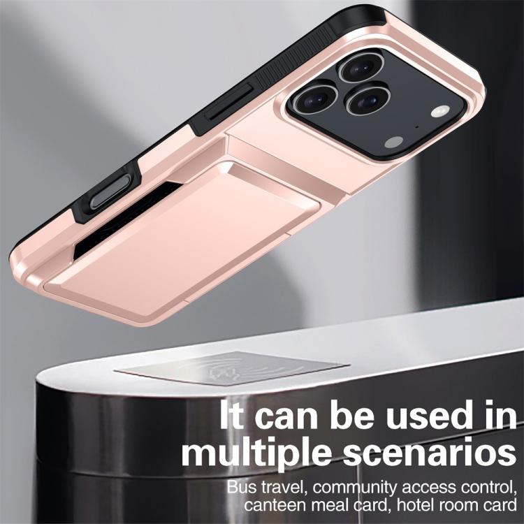 Funda abatible para iPhone 17 Pro Max con tarjetero Kalebol, a prueba de golpes (negra)