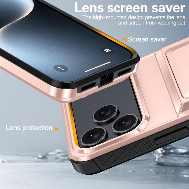 Funda abatible para iPhone 17 Pro, con tarjetero, a prueba de golpes, color gris