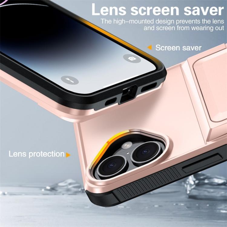 Funda abatible para iPhone 17, con tarjetero, a prueba de golpes (negra)
