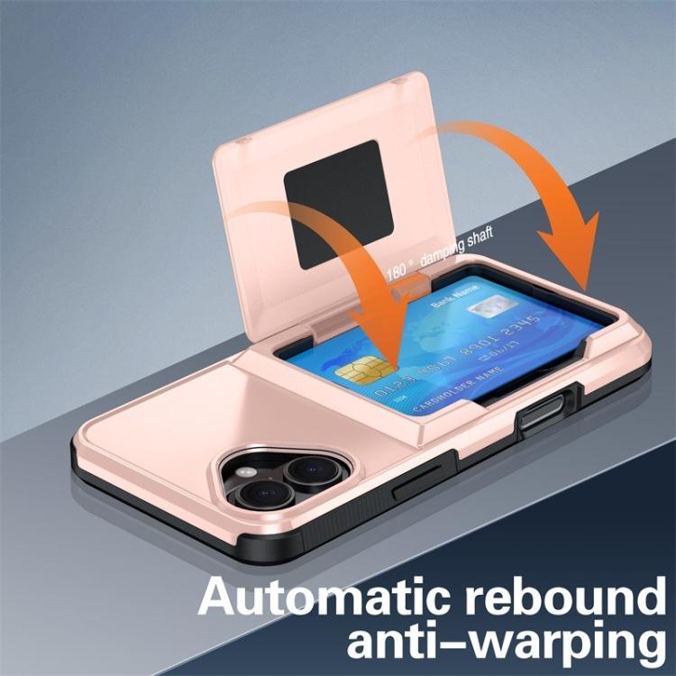 Funda abatible para iPhone 17, con tarjetero, a prueba de golpes (negra)