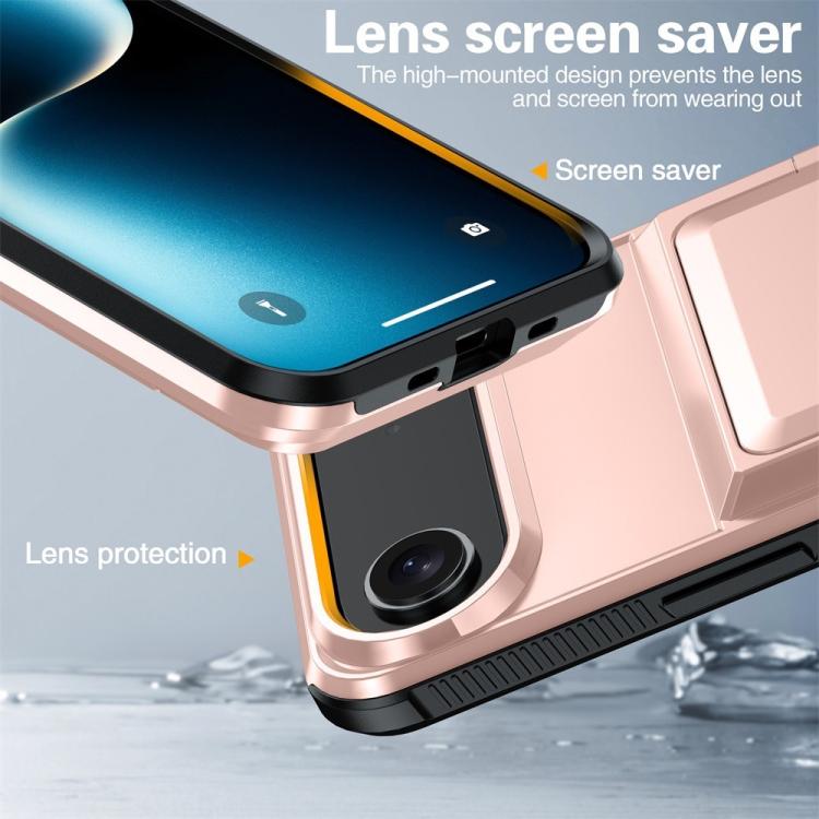 Funda abatible para iPhone 17 Air Kalebol con tarjetero, a prueba de golpes (azul)