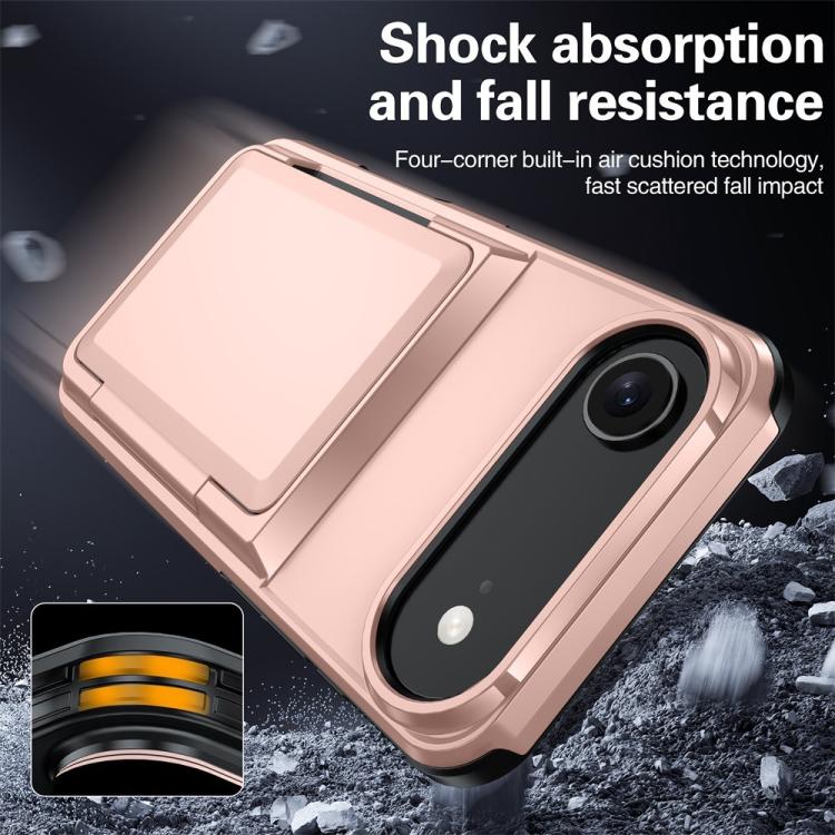 Funda abatible para iPhone 17 Air Kalebol con tarjetero, a prueba de golpes (azul)