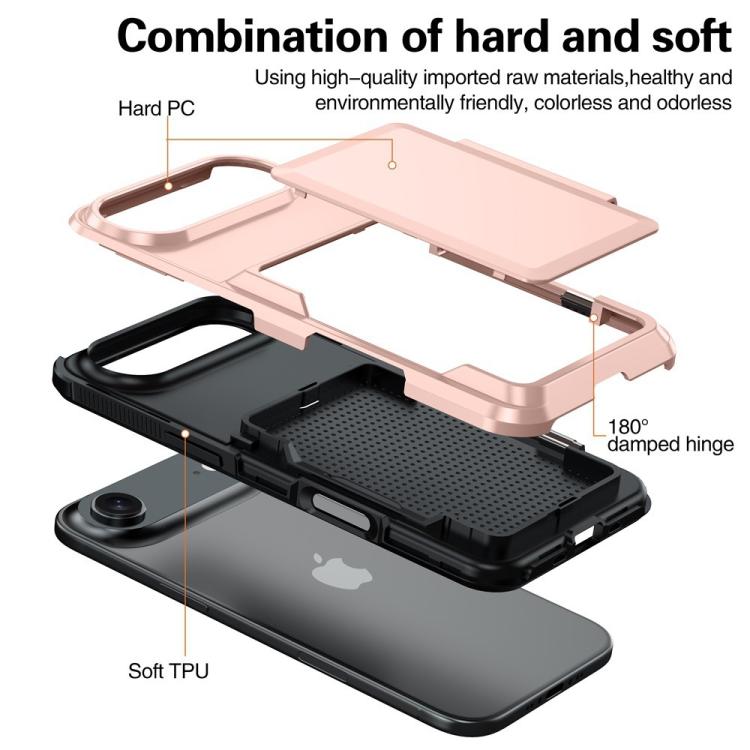 Funda abatible para iPhone 17 Air Kalebol con tarjetero, a prueba de golpes (azul)