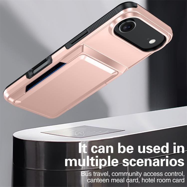 Funda abatible para iPhone 17 Air Kalebol con tarjetero, a prueba de golpes (azul)