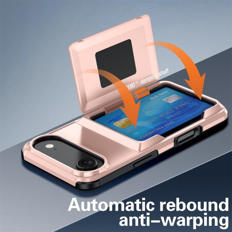 Funda abatible para iPhone 17 Air Kalebol con tarjetero, a prueba de golpes (azul)