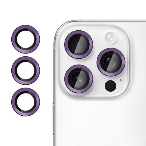 For iPhone 15 Pro Max Kalebol No Flicker Ultra-Thin Individual Camera Lens Tempered Glass Film(Purple)