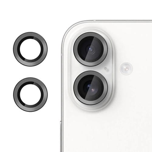 For iPhone 16 Kalebol No Flicker Ultra-Thin Individual Camera Lens Tempered Glass Film(Black)