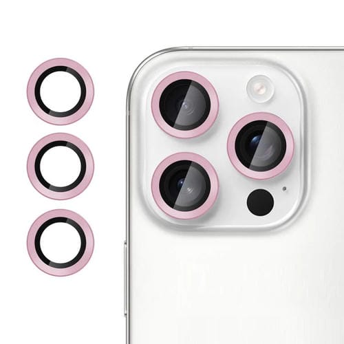 For iPhone 16 Pro Kalebol No Flicker Ultra-Thin Individual Camera Lens Tempered Glass Film(Pink)