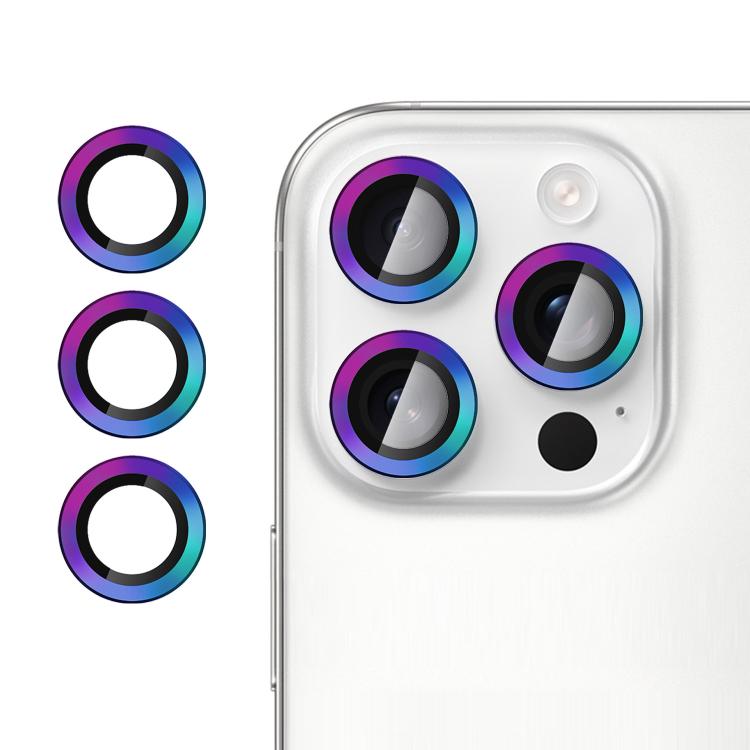For iPhone 16 Pro Kalebol No Flicker Ultra-Thin Individual Camera Lens Tempered Glass Film(Dazzling Colors)