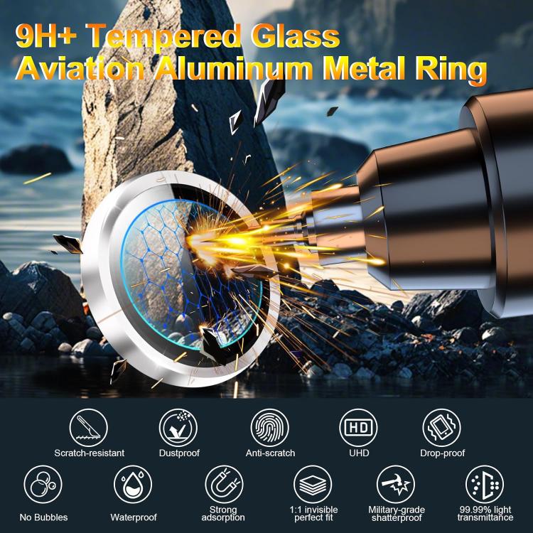 For iPhone 16e Kalebol No Flicker Ultra-Thin Individual Camera Lens Tempered Glass Film(Silver)