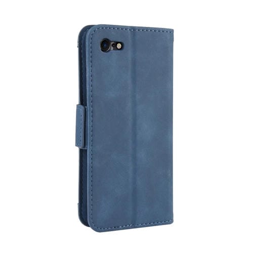 Funda de Cuero Wallet Style para iPhone SE 2022 y SE 2020 con Ranura para Tarjeta Separada (Azul)