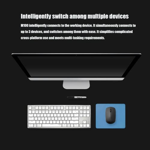 Ratón inalámbrico Rapoo M100G 2.4GHz 1300 DPI 3 botones Bluetooth Office (Gris claro)