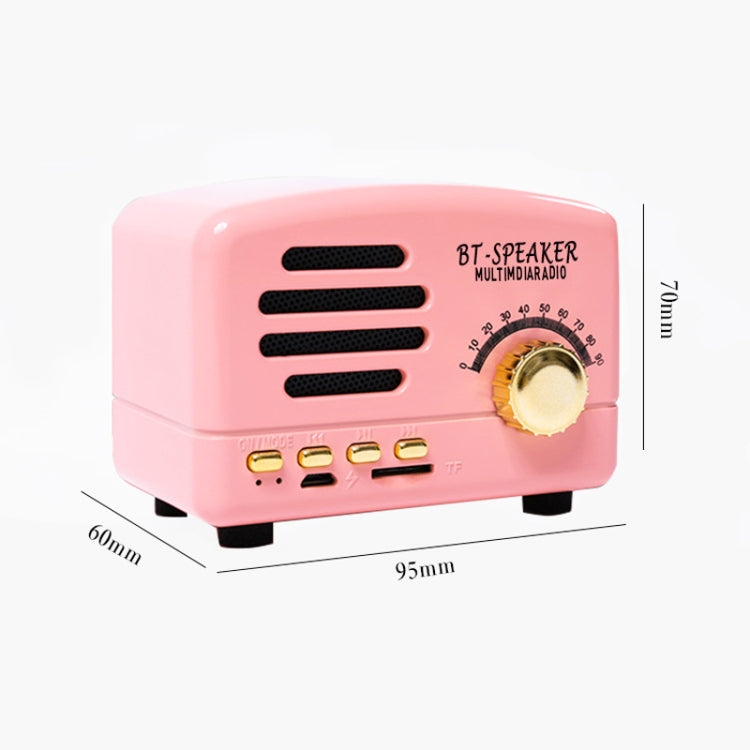 Mini Altavoz Bluetooth Bt01 Retro Radio Portátil Tarjeta TF (Negro)