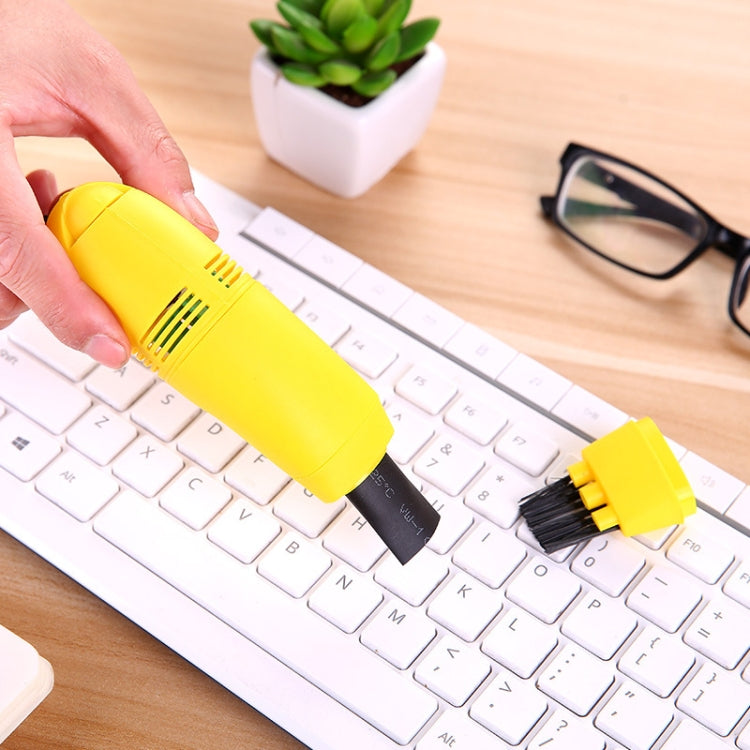 Mini Cepillo de Limpieza de Teclado USB Eliminador de Polvo para Computadora Portátil (Amarillo)
