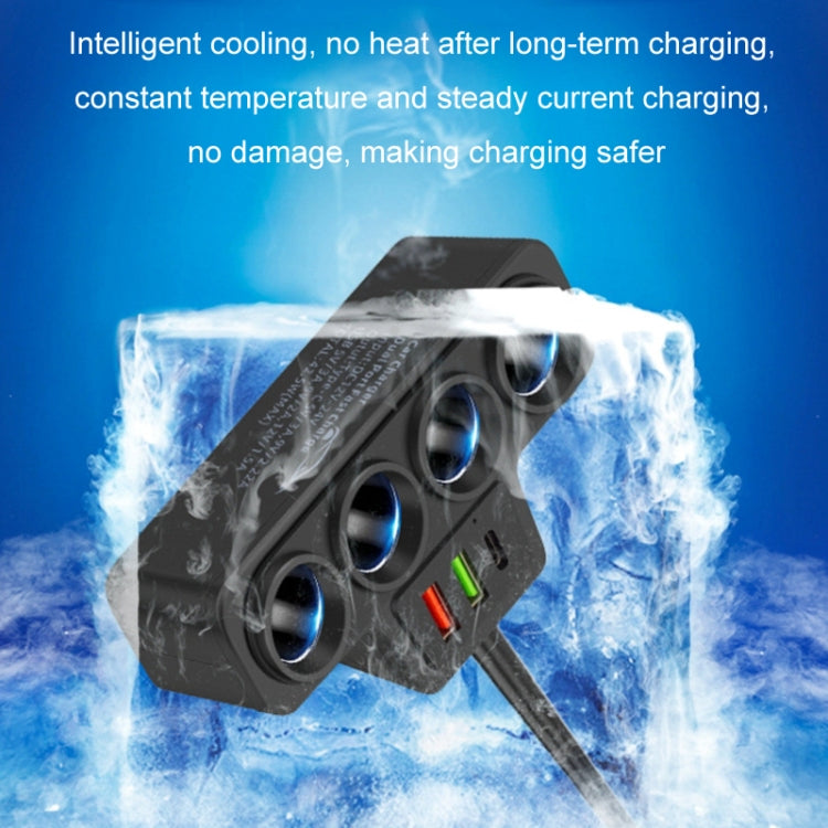 1 A 4 Q3.0 Encendedor De Cigarrillos Para Automóvil Carga Rápida Enchufe De Conversión Para Automóvil De 120 W (By-1369) - MOVILSTORE