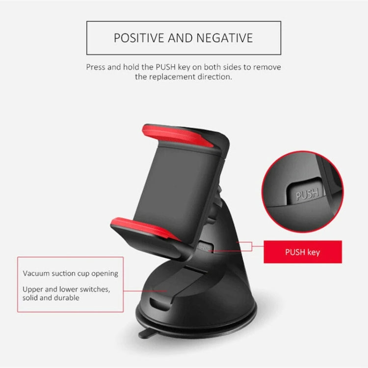 Soporte de Navegación para Coche, Soporte de Teléfono Móvil con Ventosa para Escritorio, para Salpicadero (Todo Negro)