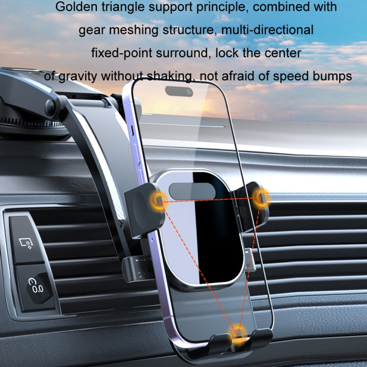 Soporte para Teléfono Móvil con Ventosa para Salpicadero de Coche, con Bloqueo Automático, Estilo: Salida de Aire Naranja