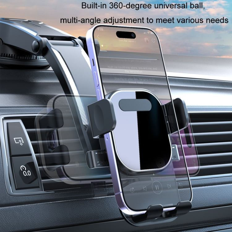 Soporte para Teléfono Móvil con Ventosa para Salpicadero de Coche, con Bloqueo Automático, Estilo: Salida de Aire Naranja
