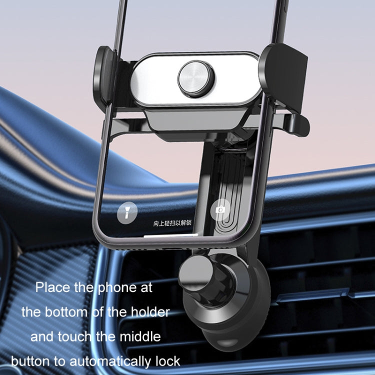 Soporte para Teléfono Móvil con Salida de Aire para Coche, Bloqueo Automático, Soporte de Navegación a Presión (Rojo)