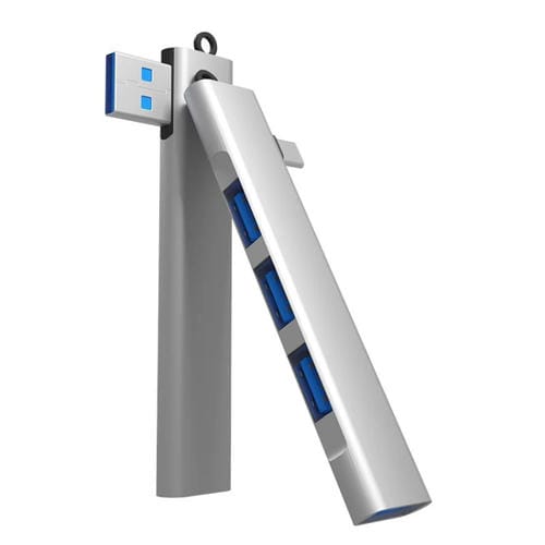 Estación de Acoplamiento Inalámbrica 4 en 1 para Ordenador con Puerto USB 3.0 y Enchufe Lateral (Plateado)