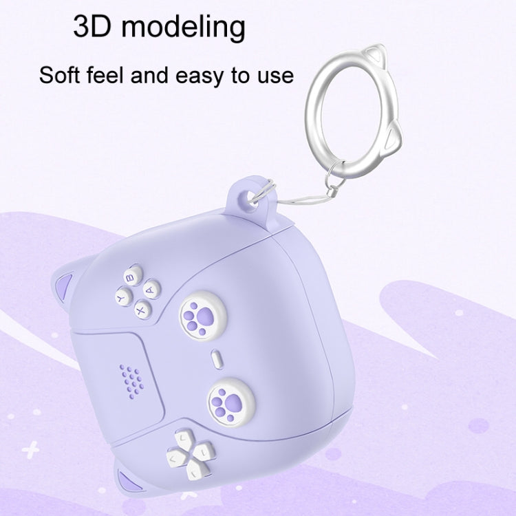 Protector de Auriculares Silicona Samsung Galaxy Buds 2/Live/Pro/2 Pro/Fe (Morado Claro) Diseño Gatos