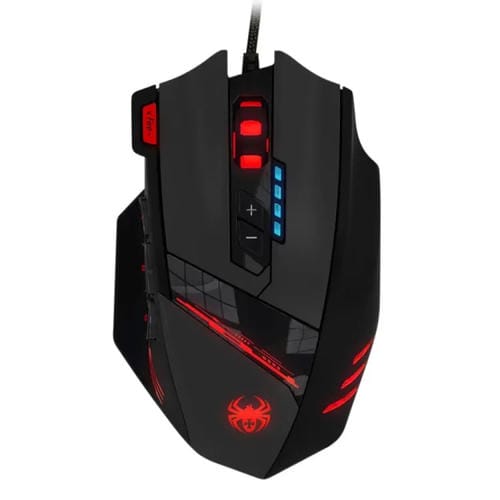Ratón con Cable para Juegos Zelotes C12 con Programación de 12 Botones Ergonómico (Negro)