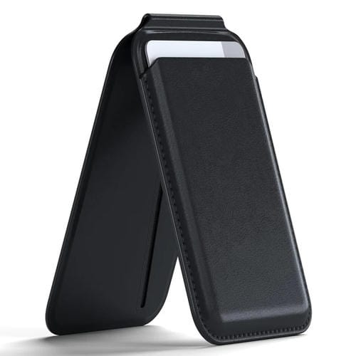 Tarjetero tipo billetera para iPhone 16/15/14/13 Series Magsafe con soporte ajustable (Negro)