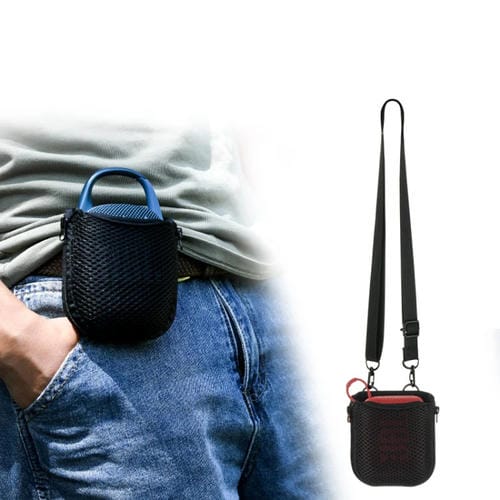 Bolsa de Hombro con Abertura de Malla y Funda de Eva para Altavoz JBL Go 4/Go 3/Clip 5 (Negra)