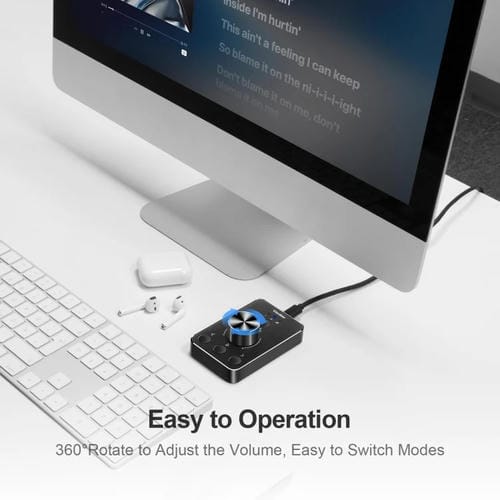 Controlador de Ajuste de Volumen USB Vaydeer Jp2011 Botón Giratorio Multimedia de Escritorio (Tipo C)