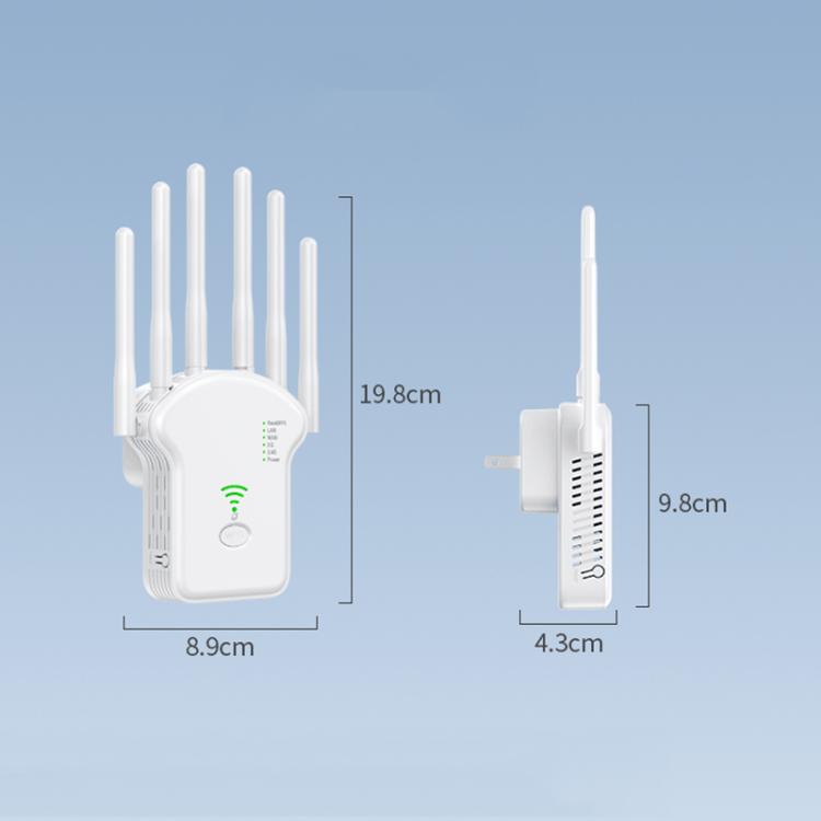Repetidor Amplificador de Señal WIFI Banda Dual Urant U13 1200 Mbps 2,4G/5G Enchufe Estadounidense (Negro)