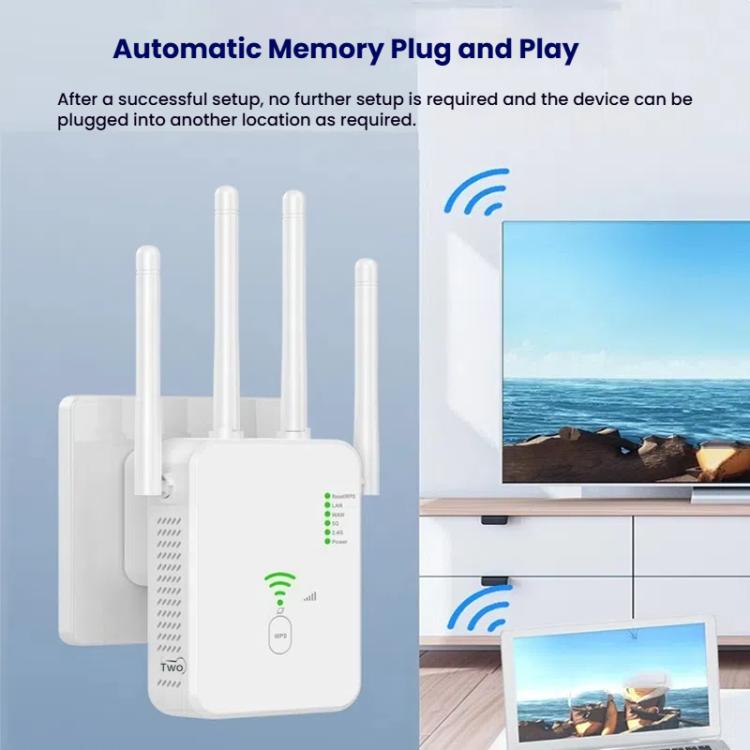 Repetidor Inalámbrico Urant U10 300 Mbps 2,4 G Amplificador Señal WIFI 4 Antenas Enchufe Estadounidense (Negro)
