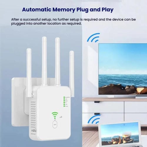Repetidor Inalámbrico Urant U10 300 Mbps 2,4 GHz Amplificador Señal WIFI 4 Antenas Enchufe Británico (Blanco)