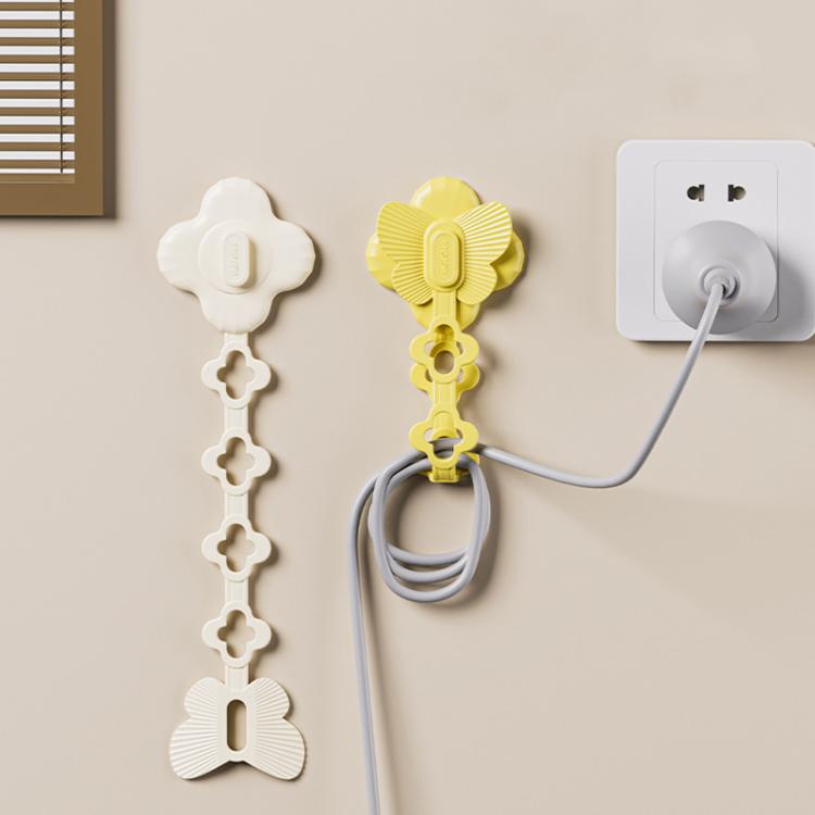 Enrollador de Cables Soporte para Colgar Cables de Alimentación Cocina (Amarillo)