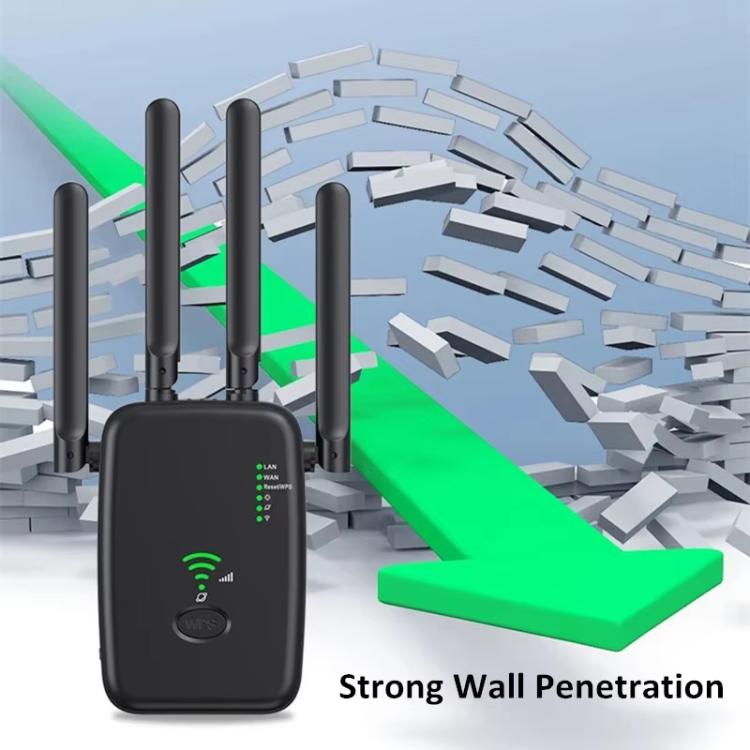 Repetidor Inalámbrico Urant U11 1200 Mbps 2,4 G y 5,8 G Amplificador Señal WIFI Compatible WPS Enchufe Europeo (Blanco)