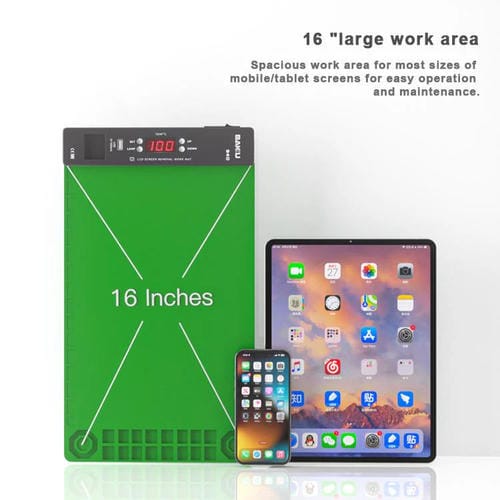 Arbeitsmatte Baku BA-940 zum Entfernen von LCD-Bildschirmen (16 Zoll) mit Heizung und Staublicht