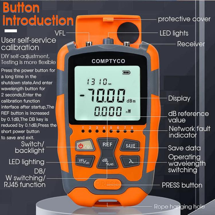Mini Medidor de Potencia Óptica 4 en 1 Modelo M70 50 Mw Máquina Integrada de Luz Roja Equipo de Prueba Portátil