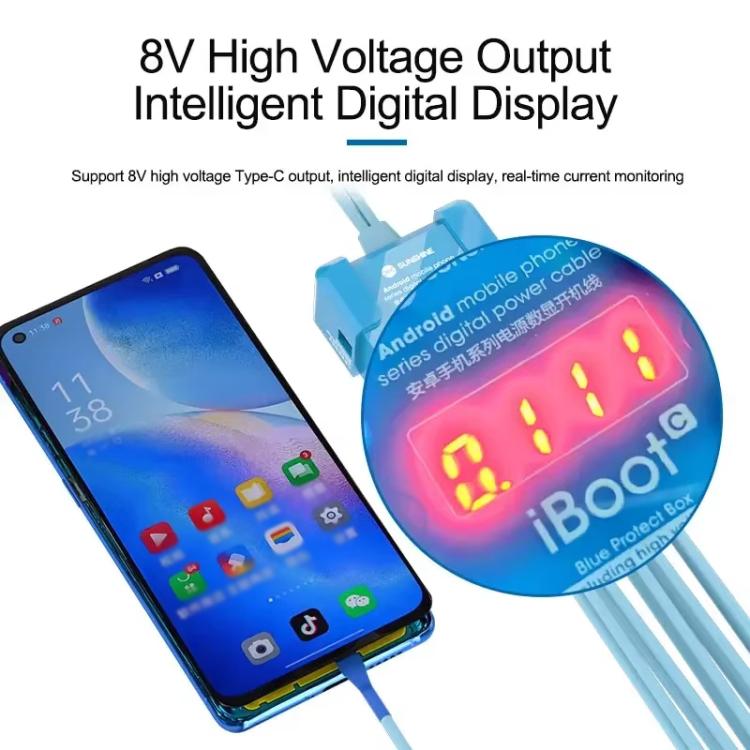 Alimentazione Sunshine Iboot C Android 8V linea di avvio Strumento di prova Riparazione Cavo Batteria cellulari Hw