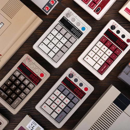 Teclado Numérico Mecánico 8Bitdo Retro18 para Ordenador con Conexión Trimodo 2 En 1 (Gris)