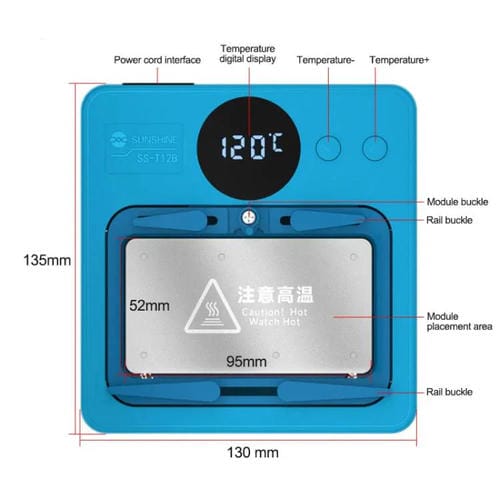 Kit de Plateforme de Chauffage Sunshine Ss-T12B 9 En 1 Réparation de Carte Mère Compatible avec iP7G-16PM et Android Universel