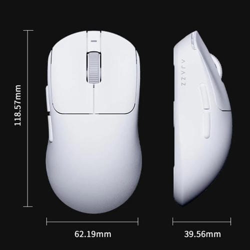 Ratón Inalámbrico Ajazz Aj199 Max Paw3395 con Cable 2,4 GHz y Bluetooth Tres Modos para Juegos (Blanco)