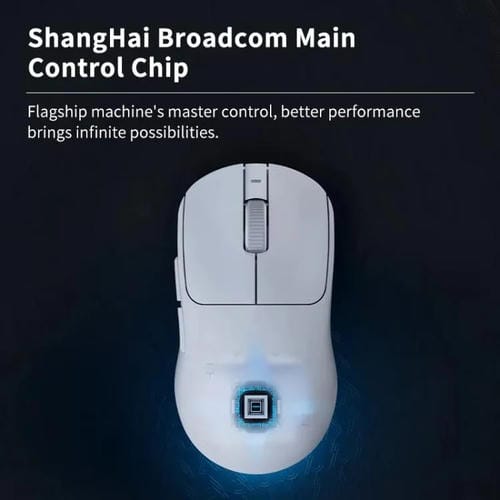 Ratón Inalámbrico Ajazz Aj199 Max Paw3395 con Cable 2,4 GHz y Bluetooth Tres Modos para Juegos (Blanco)